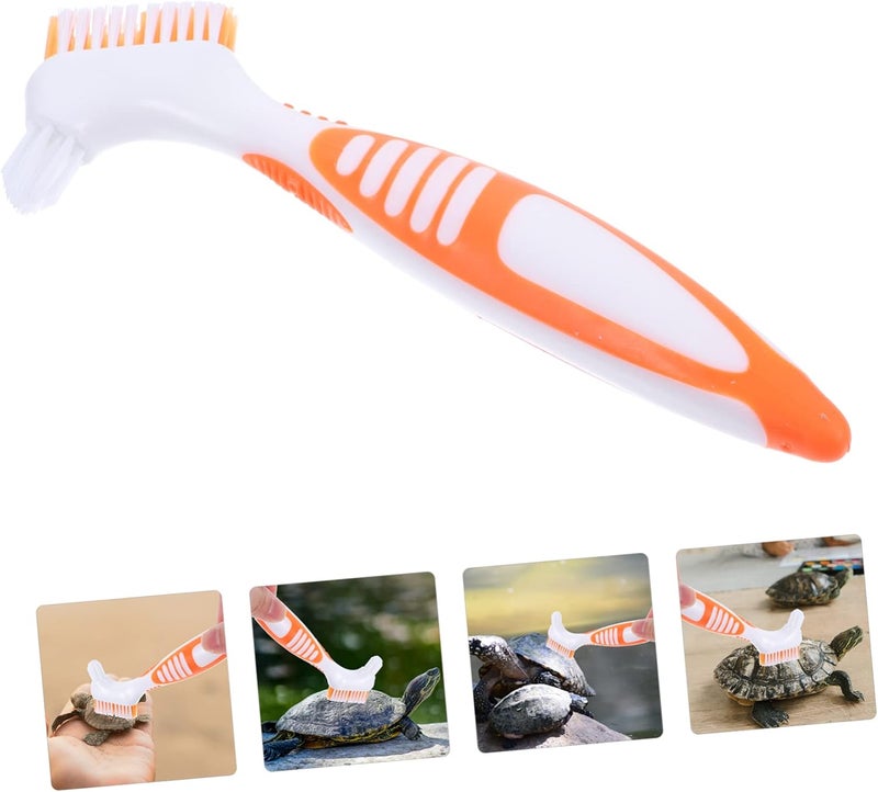 BCOATH Turtle Shell Cleaning Brush Double-Sided Soft Nylon Bristle Brush for Aquatic Tortoise Shell Care Mud Dirt Remover for Large and Small Areas - Image 4